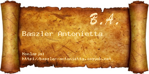 Baszler Antonietta névjegykártya